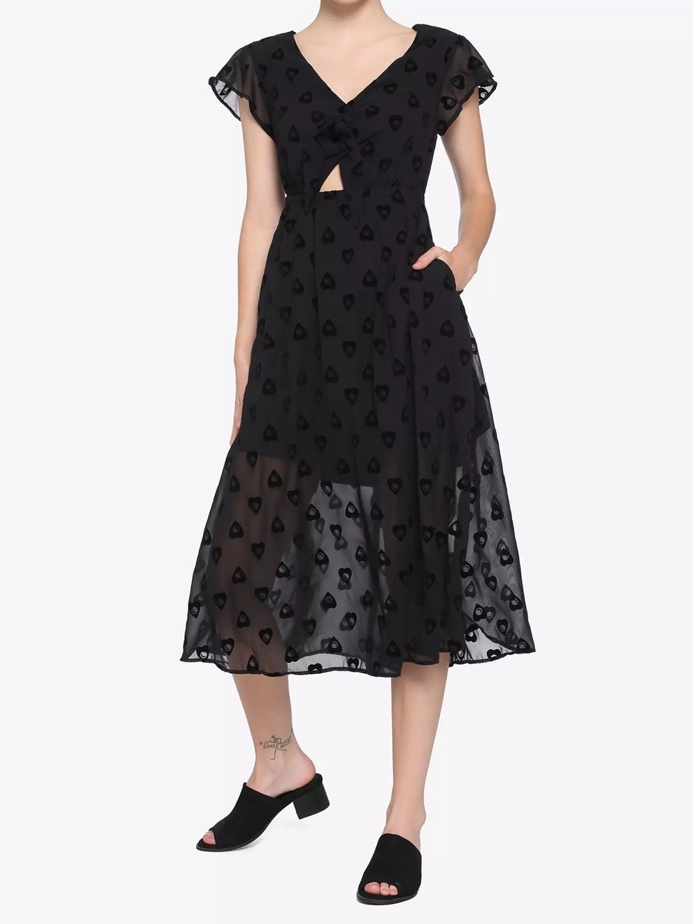 BNWT Hot Topic Ouija Planchette Key Hole Tie-Front Midi Dress - make an offer!